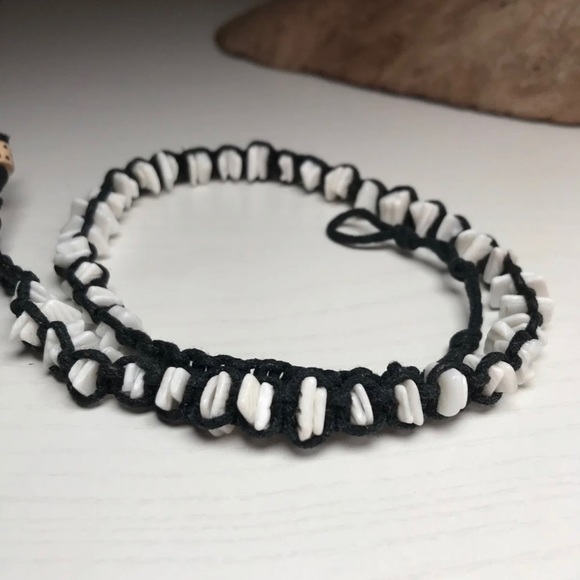 NEW Black Hemp Macrame with White Puka Shells Necklace Unisex Men Women Surfer - Picture 8 of 10
